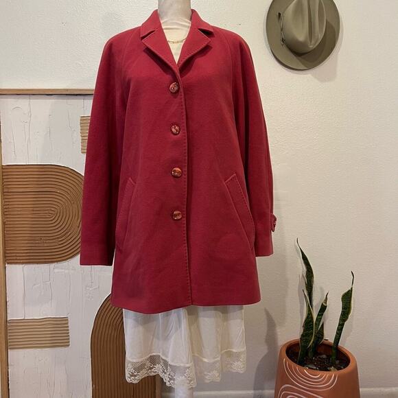 Pendleton Pink 100% Lambswool Long Button Front Peacoat Winter Coat - Picture 8 of 15